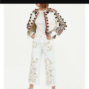 Zara western embroidered pants